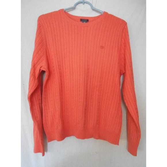 Izod Sweaters - Izod Coral v-neck Sweater 100% cotton Size XL cable knit light medium weight